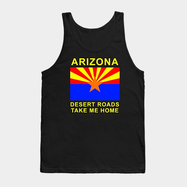 Arizona, the Southwest Grand Canyon State, full of Sun and Saguaro cactus, desert roads, hiking, camping graphic t-shirt Tank Top by Cat In Orbit ®